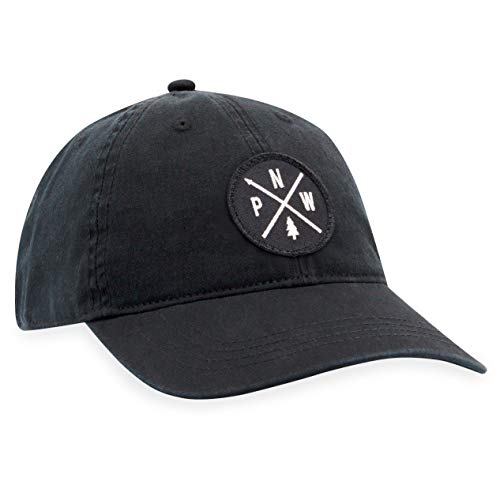 PNW Hat – Pacific Northwest Dad Hat Baseball Cap Golf Hat Slouch Hat (Black)