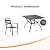 VINGLI 5-Piece Outdoor Dining Set, Metal Patio Dining Set for 4, Square Dining Table with Umbrella Hole & 4 Patio Chairs for Porch, Balcony and Backyard