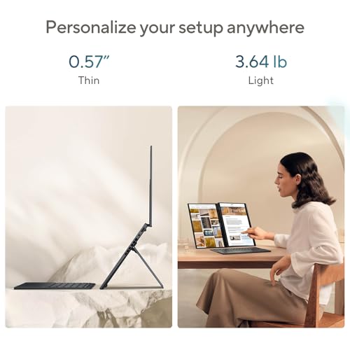 Image of ASUS Zenbook Duo Laptop, Dual 14 inch OLED WUXGA Touchscreen Display, Intel Core Ultra 9 285H, Intel Arc Graphics, 32GB RAM, 2TB SSD, WiFi 7, Thunderbolt 4, Detachable KB, Windows 11, w /1TB Portable HDD