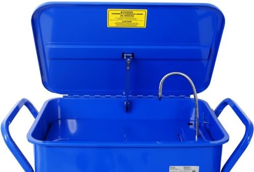 Miniatura 8 de Lavadora de piezas móviles, máquina limpiadora de piezas portátil de 20 galones con bandeja de drenaje y bomba de 325 GPH, tanque de lavado de