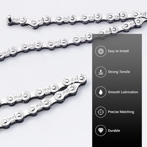 Bike Chain Tool Kit with 6/7/8 Speed Chain, Bike Chain Breaker with Hook, Link Plier and 6 Pairs Bicycle Buckle for Road Mountain Racing Cycling