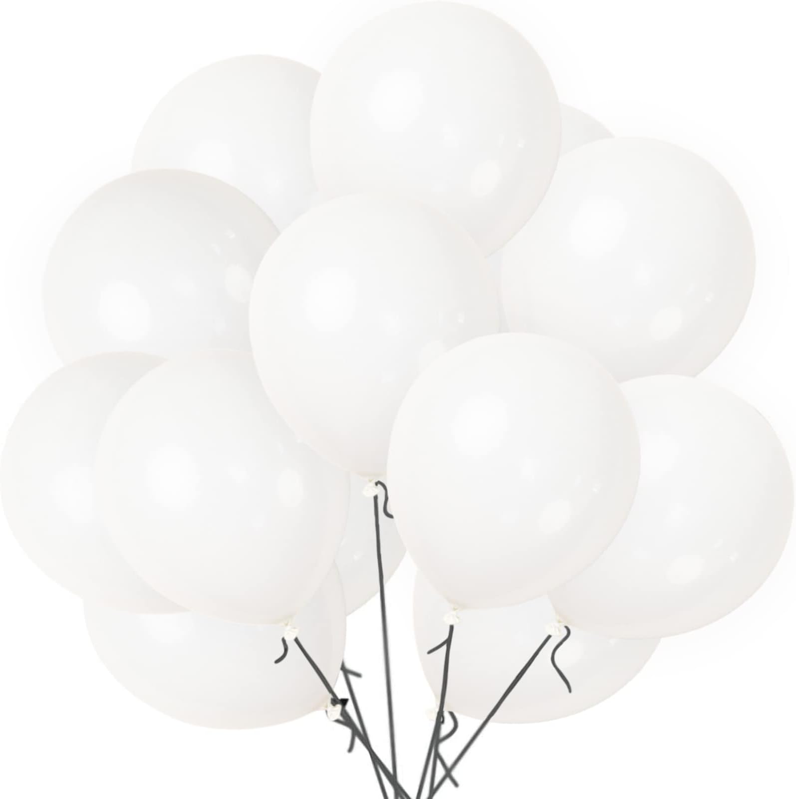 100pcs Balloons White Latex 10 Inch White Helium Balloons with Tassels for Birthday Wedding Party Baby Shower Bridal Shower Children's Day Decorations