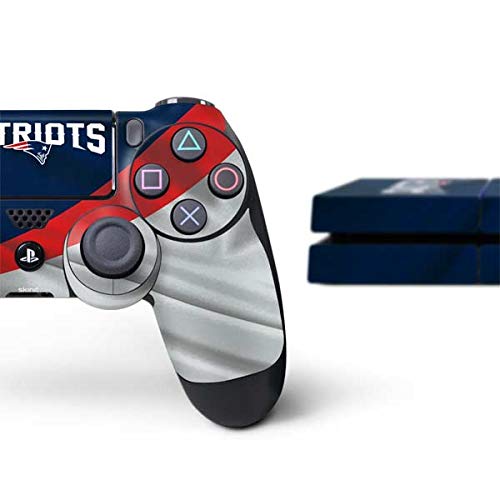 Skinit Decal Gaming Skin Compatible with PS4 Console and Controller Bundle - Officially Licensed NFL New England Patriots Design