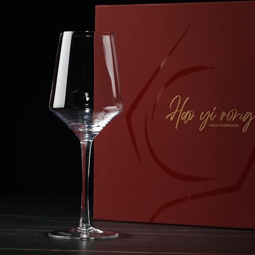 Set 4 Bicchiere vino rosso 400ML Bicchieri di vino originali senza piombo design, Perfetti per la Casa, Ristoranti e Feste, Lavabili in Lavastoviglie, Gambo Lungo, Unici,eleganti (9.5cm/W x 24.13cm/H) - immagine 3