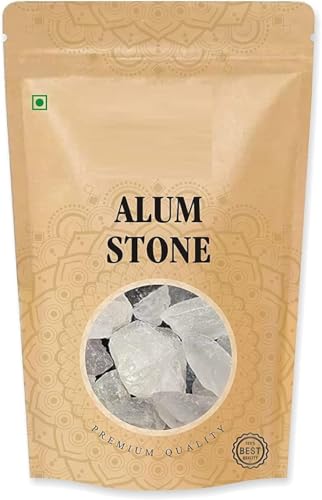 DX - Piedra de alumbre (Fitkari) 200 g, piedra blanca de cristal, cristal Phitkari blanco
