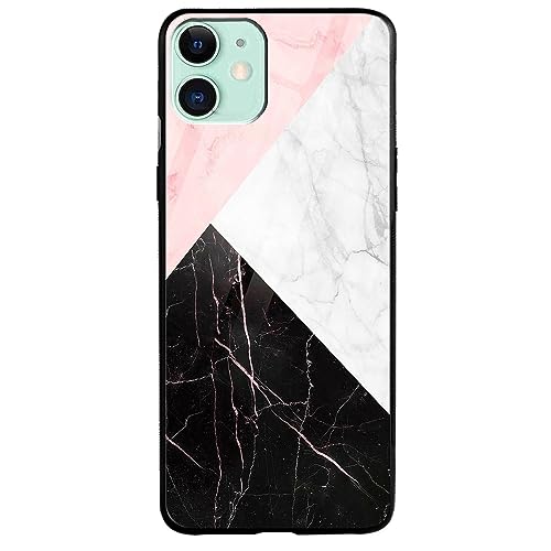 Image of COLORflow Back Cover Compatible with iPhone 11 | Beautiful Marble Black White Pink | Shockproof TPU Bumper Cover with Camera Protection Back Cover