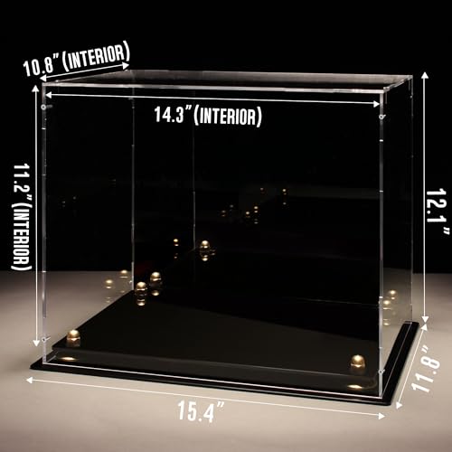 Xiomot Football Helmet Display Case Full Size with Mirror Back and Black Base Dustproof Clear Acrylic Display Case for Basketball Sports Memorabilia by Xiomot - Image 2