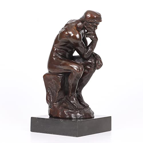 The Thinker Statue By Rodin Bronze Famous Sculpture Figurine Replica Nude Man Art Home Decor 9.6" H #TOP2