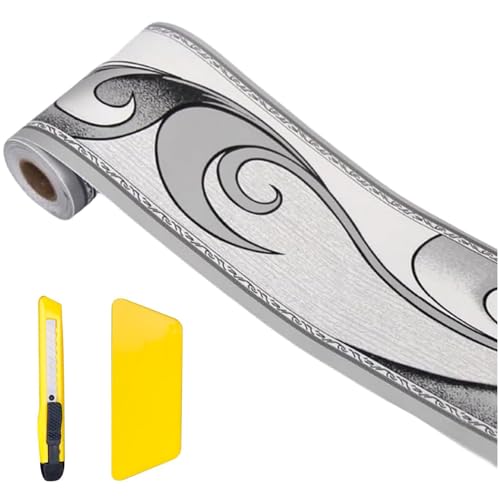 Foodie Cat Tapetenbordüre Selbstklebend - 15cm X 3m | Wasserdicht & Abziehbar | Für Küche & Kinderzimmer