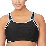 Glamorise Damen Verstellbarer, bügelloser Hochleistungs-Sport-BH , Schwarz , 70B