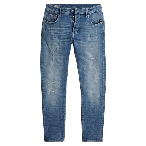 G-Star Raw Men's 3301 Straight-Fit Jean in Vant Stretch Denim, Sun Faded Blue Donau Restored 51001-d441-g644, 28W x 32L3
