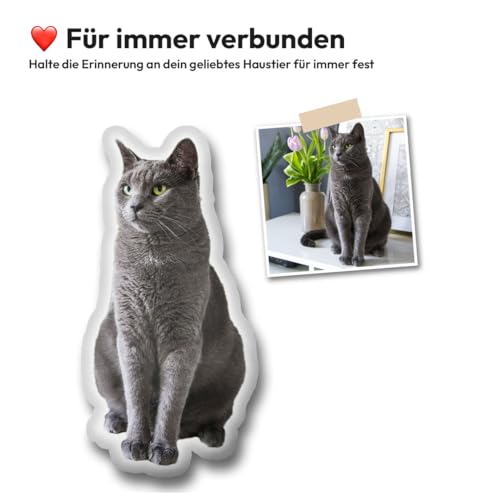 DeinLieblingskissen Personalisiertes Formkissen mit Foto – 3D Fotokissen Hund, Katze, Gesicht u.v.m. – Flauschiges Kissen in 6 Größen – Einzigartige Geschenkidee (25cm)