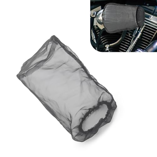 Qurbuns Air Filter Cover, Thickened Car Cold Air Intake Filter Dust Sock Cover, Universal for High Flow Air Intake Filters (Large, Black)