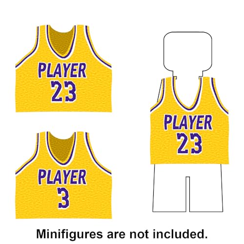 Nicolababe Building Blocks - Basketball Court Baseplates and Sets of 2 Basketball Hoop Basketball Goal Building Bricks for Basketball Game - Compatible with Major Brands (Basketball Playset/Yellow) by Nicolababe - Used condition - Image 2