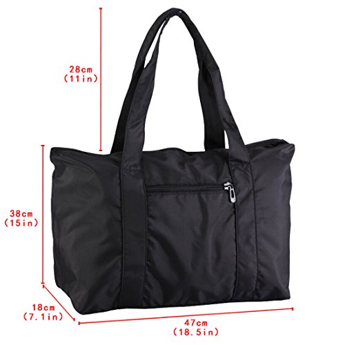 Leberna Travel Packable Luggage Lightweight - Foldable Duffel Bag Tote Bag Black