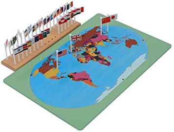 Banderas del mundo-Materiales Montessori Geografía Herramientas educativas Juguetes de aprendizaje preescolar temprano en casa