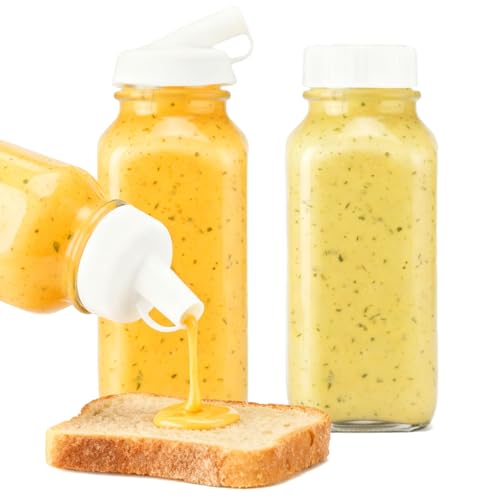 Ferrochef 2 Pcs 16 oz Salad Dressing Shaker Glass Dispenser