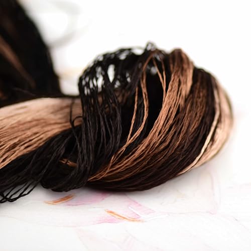 Image of 4 Skeins Mulberry Silk Floss Embroidery Thread Floss-Cross Stitch Threads China Silk Woven Jewelry Threads DIY Sewing Kits (04)