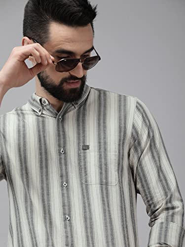 Image of THE BEAR HOUSE Men's Cotton Multi Colour Striped Cotton Casual Shirt | 3XL |TBH-VALLERY-MC-3XL |