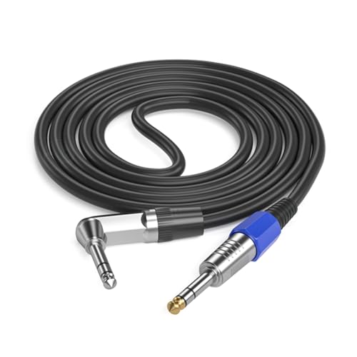 Câble 6.35 mm mâle anti parasite stéréo plaqué or contre les bruits audio