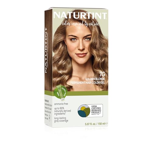 Naturtint 7G Golden Blonde Permanent Hair Color (Pack of 1), Ammonia Free, Vegan, Cruelty Free, up to 100% Gray Coverage, Long Lasting Results (Packaging may vary)