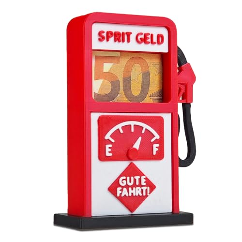 Tankgutschein verpackung &ndash; Geldgeschenk F&uuml;hrerschein Bestanden &ndash; 3D Zapfs&auml;ule Verpackung f&uuml;r Geldgeschenke Geburtstag &ndash; Geschenkidee Auto & Tank Gutschein &ndash; Originelle Geldgeschenk Verpackung (B)