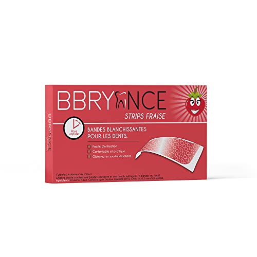 Bbryance - Bandas blancas - Strips - Sabor Fresa - 14 bandas (7 x alto y bajo) Cover