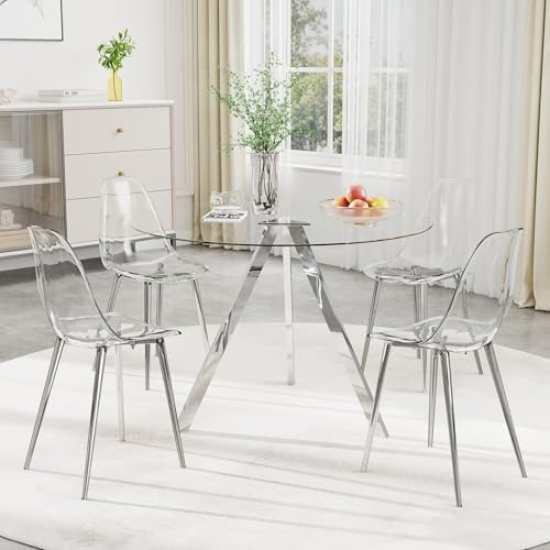 Round Dining Table Set for 4, 39" ...