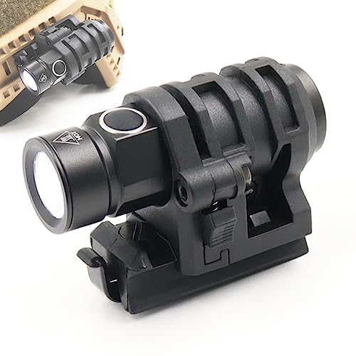 LThyzszb Tactical Helmet ARC Rail Light LED Mini Military Helmet Flashlight with Strobe/Strong/Low Lamp 500 Lumens Pocket Pen Flashlight with 20mm Picatinny Rail Mount (Black)