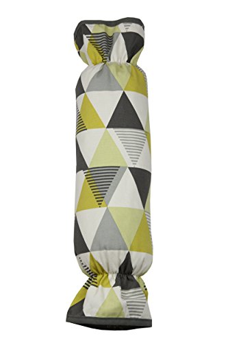 McAlister Textiles Copenhagen Vita | Sac de Rangement pour Sacs en Plastique avec Motifs géométriques en Jaune Ocre | Commande déco de Style scandinave pour des Sacs en Coton Cover