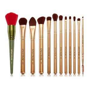 Beauty and The Beast Make Up Brushes, Spectrum Makeup Brushes Set Including Face, Eye and Eyebrow Brushes with Enchated Rose Brush, 12 Piece Official Disney Makeup Brush Set