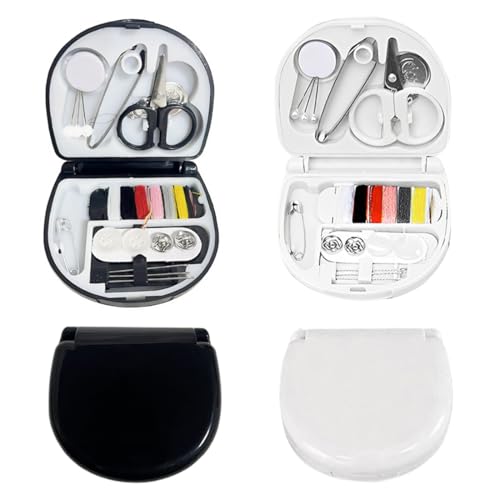 XURJUMI 2 Mini Kit de Costura de Viaje, Set de Agujas e Hilos, Accesorios de Costura Premium, Ideal para Viajeros, Adultos, Principiantes, Emergencias, DIY y Hogar