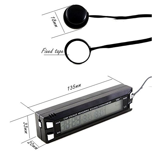 Vigorwork Multifunctional 3 In 1 Car Luminous Clock Car Thermometer Voltmeter Car Inside And Outside Temperature Voltage Alarm #TOP4
