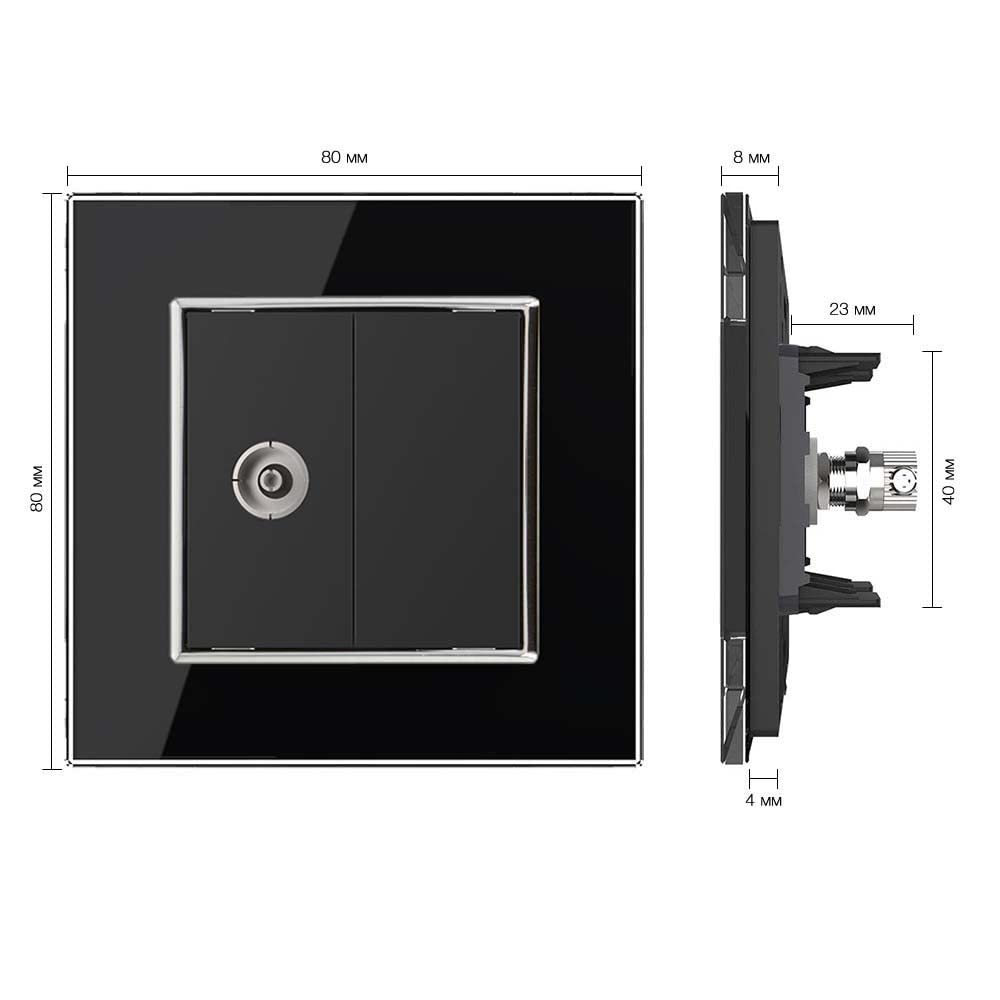 Livolo VL-C791V-12 – Scatola Per TV In Vetro Di Sicurezza Nero, 80x80 Mm - 6