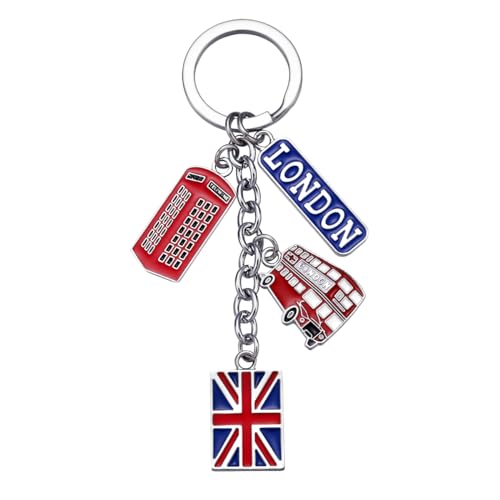 PACKOVE UK Flag Metal Keychain London Souvenir Keychains Union Jack Keyring British Christmas for Car Keyring Bag Phone Charms