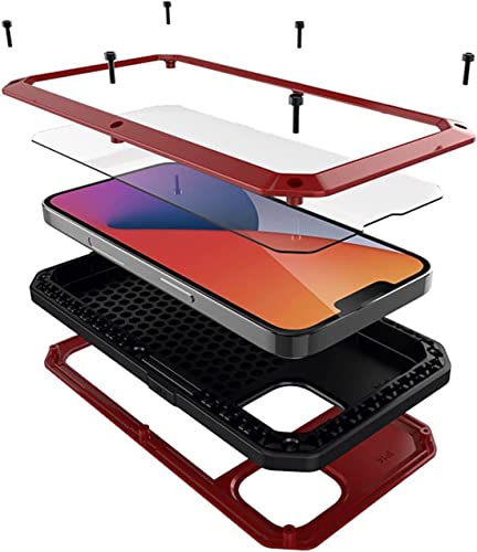Funda para iPhone 14 robusta color rojo con blindaje estructural GUMMMY 5