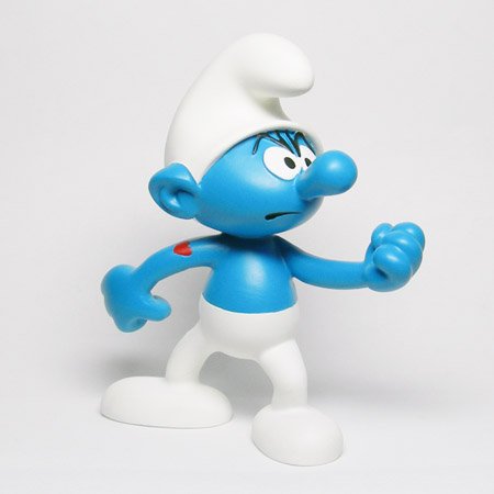 SMURF スマーフ Plastoy社製レジンフィギュア　けんかスマーフ