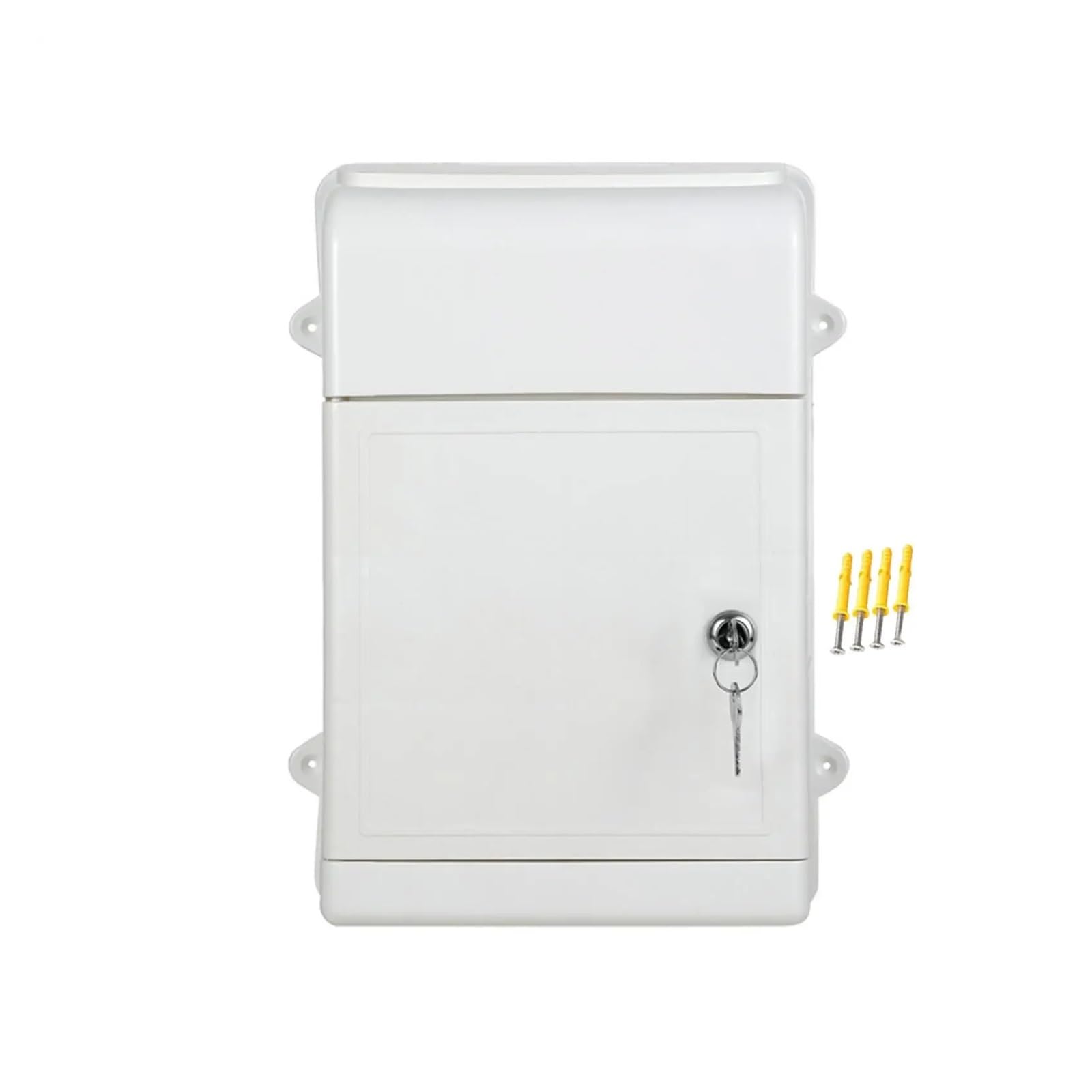 Wall Mounted Letterbox Wall Mount Mailbox Practical Large Capacity Postbox for School House Outdoor(WHITE)