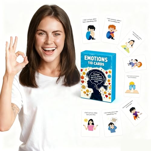 110 Emotions Cards for Kids, Social Emotional Learning Flashcards with