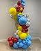 Toy Inspired Story Balloons, 60pcs 12 Inches Cow Pattern Cloud Yellow Red Blue with 1 Ribbon for Birthday Baby Shower Toy Inspired Story Themed Party Decorations