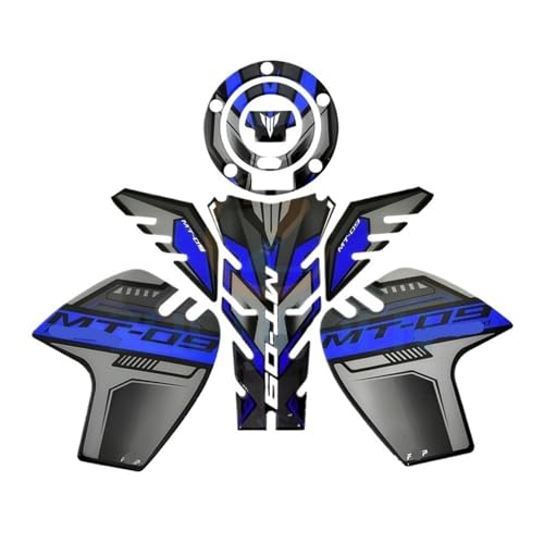 Stickers Réservoir pour MT09 2014-2022 Protection Antidérapante Moto Bleu