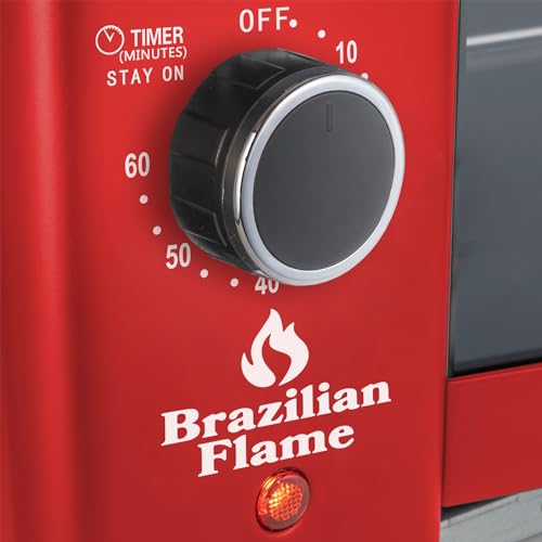 Brazilian Flame Indoor or Outdoor Rotisserie Grill Roaster with 2 Auto Rotating Skewers for Rotisserie Chicken, Steak, Fish, Brazilian Style BBQ, Electric Rotisserie Oven for Apartment or Home