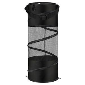 KEMIMOTO Boat Trash Can, Portable Mesh Boat Garbage Bag 50L Marine Collapsible Outdoor Boating Storage Accessories for Pontoon Boat Camping Fishing RV