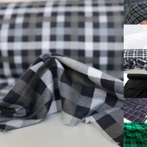 TOLKO Flanell Baumwollstoffe | karierter Winter Stoff Schottenkaro | Bekleidung Holzfällerhemd Schlafanzug Vorhang | Weich warm angerauht 150cm breit...