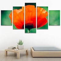 SIGNWIN 5 Panel Canvas Wall Art Red Fields for Home Decorations Ready to Hang - 60