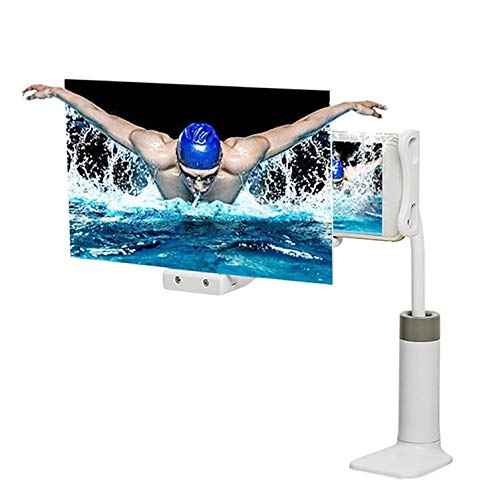 Handy-Ständer, 12" HD-Handy 3D Screen Amplifier Halter Lupe Projection Einrichtbar Flexible Vollwinkel Tablet-Halter,A,12 inch