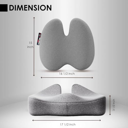 Image of Premium Memory Foam Pro Coccyx Seat Cushion with Lumbar Pillow by ValorX USA | Orthopedic Hip Lower Back Pain Relief Backrest Combo with Washable Cover