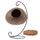 Mobestech Amaca Sospesa per Criceti e Piccoli Animali Letto in Guscio di Cocco, Nido Oscillante Confortevole e Supporto in Ferro, Casa da Riposo per Roditori e Animali Domestici Piccoli