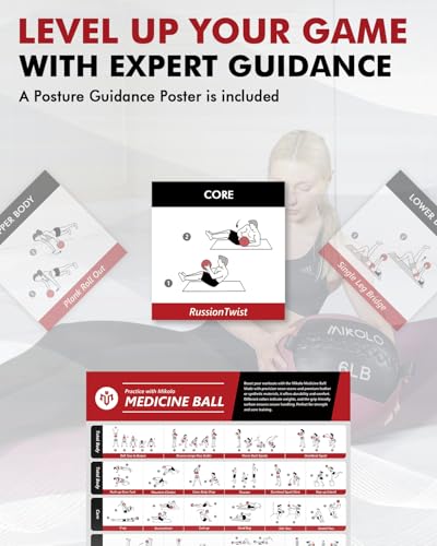 Mikolo Medicine Ball, Wall Ball,Soft Medicine Ball Set,Slam Ball for Core Training, Strength Workouts -Multi-Weight 10lbs 20lbs Exercise Balls for Home Gym, Functional Fitness (10/15/20/25LB)