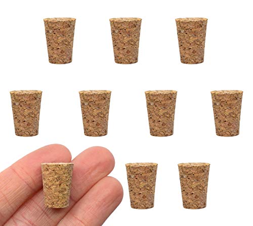 EISCO - EISCO 10PK Cork Stoppers, Size #2-9mm Bottom, 13mm Top, 17mm Length - Tapered Shape, Natural Bark Material - Great for Household & Laboratory Use - -8%